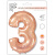 Шар Цифра 3 розовое золото 102 см (FM) Шар Цифра 3 розовое золото 102 см (FM)