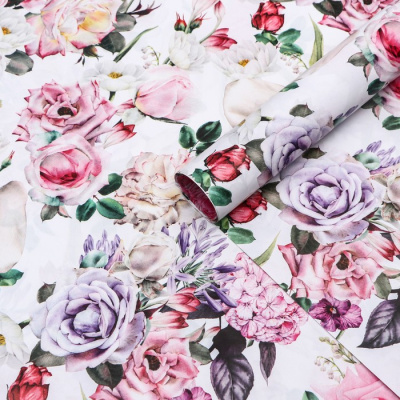 Бумага глянцевая двусторон Букет 70*100 см 1 шт