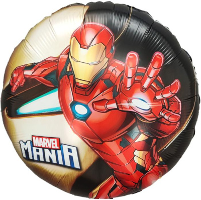 Шар Круг фольга 18" Железный человек №2 дизайн (Fl)  Шар Круг фольга 18" Железный человек №2 дизайн (Fl)