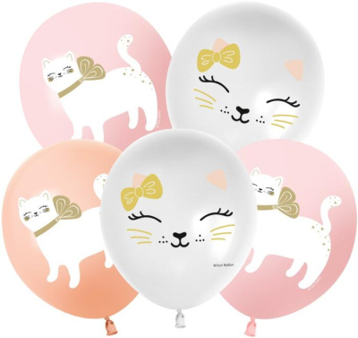 К 12" Пастель ассорти Кошечка с бантом 25 шт