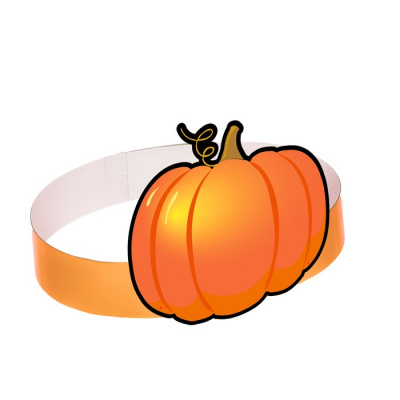 Маска - ободок картон Тыква 1 шт Маска - ободок картон Тыква 1 шт