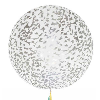 Шар Баблс 50 см с конфетти стружка серебро 