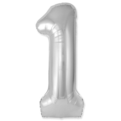 Шар Цифра 1 серебро Слим 100 см (FM) Шар Цифра 1 серебро Слим 100 см (FM)