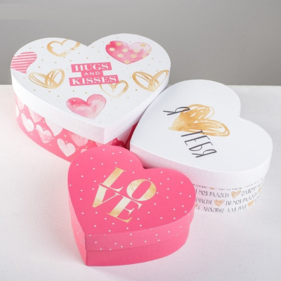 Коробка сердце Любовь №2 18,5*17*7,5 см рис микс 1 шт