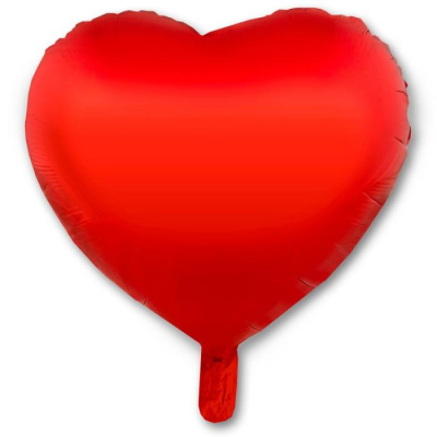 Шар фольга без рисунка Сердце 18" красное металлик