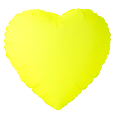 Шар фольга без рисунка Сердце 18" Неон желтый