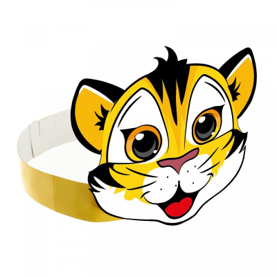 Маска - ободок картон Тигренок 1 шт Маска - ободок картон Тигренок 1 шт