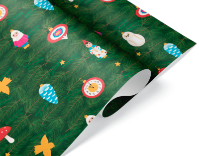 Бумага глянцевая Еловые ветки 70*100 см 1 шт Бумага глянцевая Еловые ветки 70*100 см 1 шт