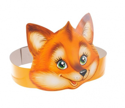 Маска - ободок картон Лиса 1 шт Маска - ободок картон Лиса 1 шт