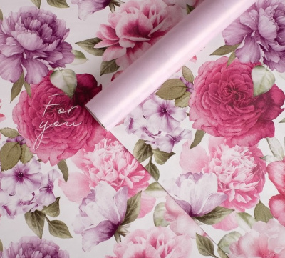 Бумага глянцевая двусторон Цветочный сад 70*100 см 1 шт