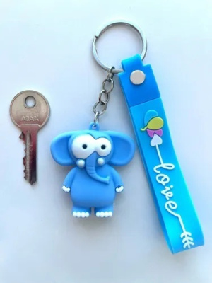 К Брелок Слоник голубой резина 1 шт