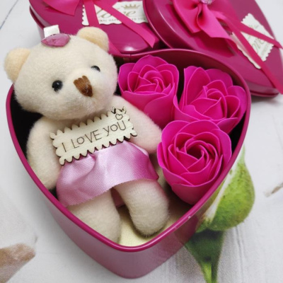 К Мыльные розы в шкатулке микс 11*11см 1 шт