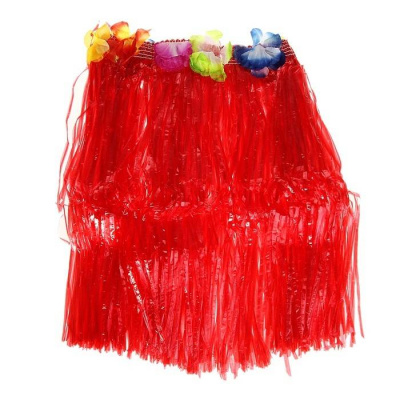 Юбка гавайская красная 50 см 1 шт  Юбка гавайская красная 50 см 1 шт