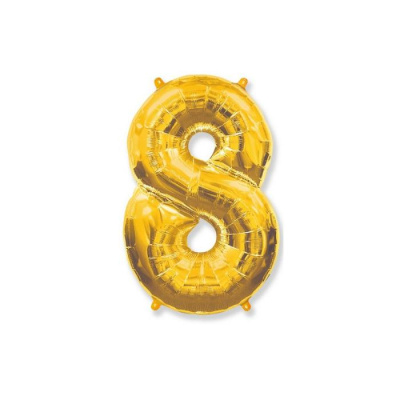 Шар Цифра 8 золото 102 см