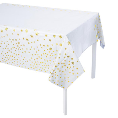 Скатерть ВВ Снежинки бел/золото 137*183 см 1 шт