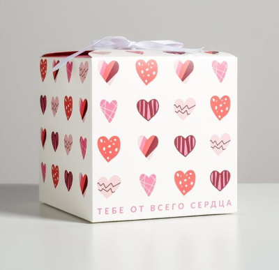 Коробка складная Я тебя люблю 12*12*12 см 1 шт