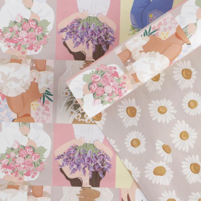 Бумага глянцевая двусторон Девчули 70*100 см 1 шт