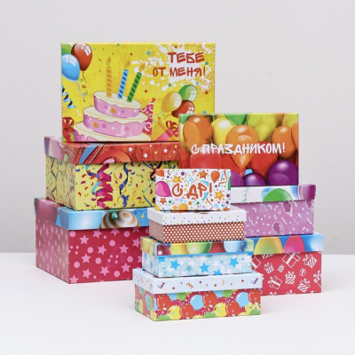 Коробка прямоуг Тебе от меня №4 17,5*11*7 см рис микс 1 шт