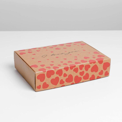 Коробка складная Сердечки 21*15*5 см 1 шт