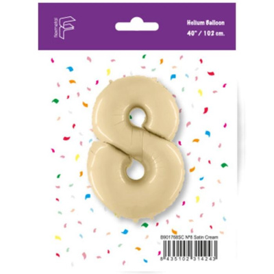 Шар Цифра 8 кремовая 102 см (FM)