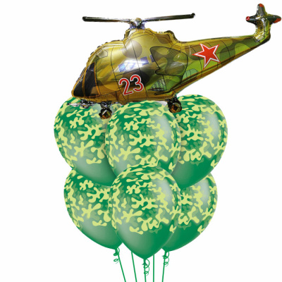 Букет Фигура Вертолет русский 7 шт