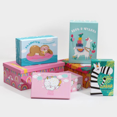 Коробка прямоуг Персонажи №1 20*12.5*7.5 см рис микс 1 шт