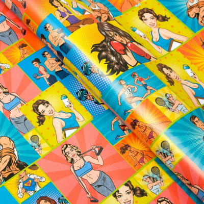 Бумага глянцевая Pop-art спортивный 50*70 см 1 шт  
