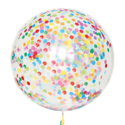 Шар Баблс 50 см с конфетти круги глянец разноцветные 