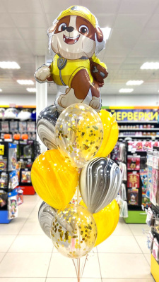 Букет Щенячий патруль Крепыш яркое ассорти 10 шт