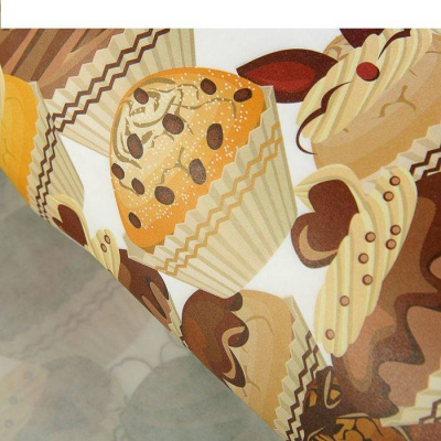 Бумага Упаковочная крафт Пироженки 50*70 см 1 шт Бумага Упаковочная крафт Пироженки 50*70 см 1 шт