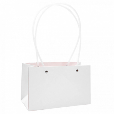 Сумочка для цветов белая 22*10,5*13,5 см 1 шт