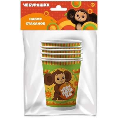 Стакан Веселая Затея Чебурашка 250 мл 6 шт