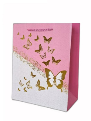 К Пакет ламинат Бабочки 26*32*10 см цвет микс 1 шт