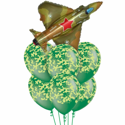 Букет Фигура Истребитель милитари 7 шт