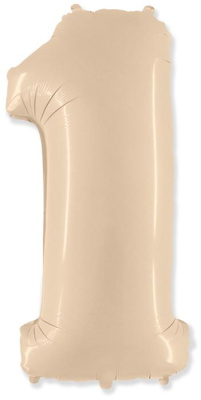 Шар Цифра 1 кремовая 102 см (FM)