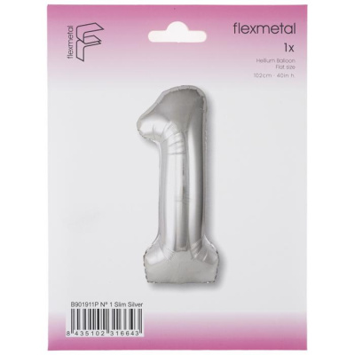 Шар Цифра 1 серебро Слим 100 см (FM) Шар Цифра 1 серебро Слим 100 см (FM)