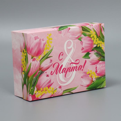 Коробка складная 8 марта 21*15*7 см 1 шт Коробка складная 8 марта 21*15*7 см 1 шт