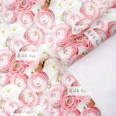 Бумага глянцевая Ранункулюсы 70*100 см 1 шт