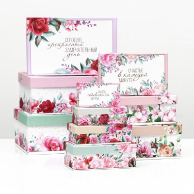 Коробка прямоуг Цветочный №6 21*14*9 см 1 шт