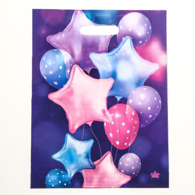 Пакет п/э Воздушные звезды 31*40 см 1 шт