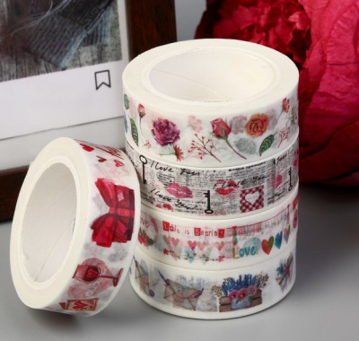 Скотч декоративный Романтика микс 1,5 см*10 м 1 шт