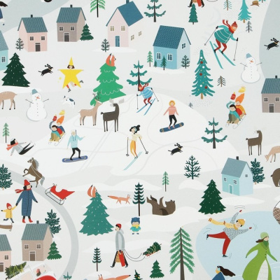 Бумага глянцевая Зимний город 70*100 см 1 шт Бумага глянцевая Зимний город 70*100 см 1 шт