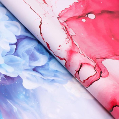 Бумага глянцевая двусторон Красно-голубая 50*70 см 1 шт