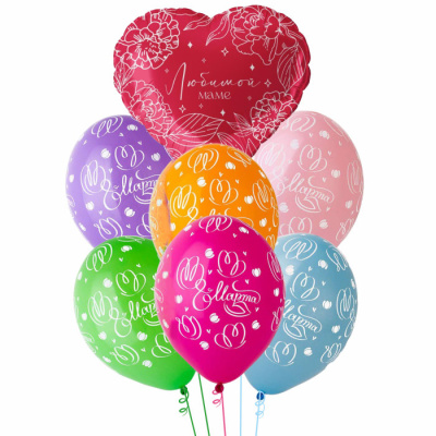 Букет 8 Марта! Тюльпаны Любимой маме 7 шт  Букет 8 Марта! Тюльпаны Любимой маме 7 шт